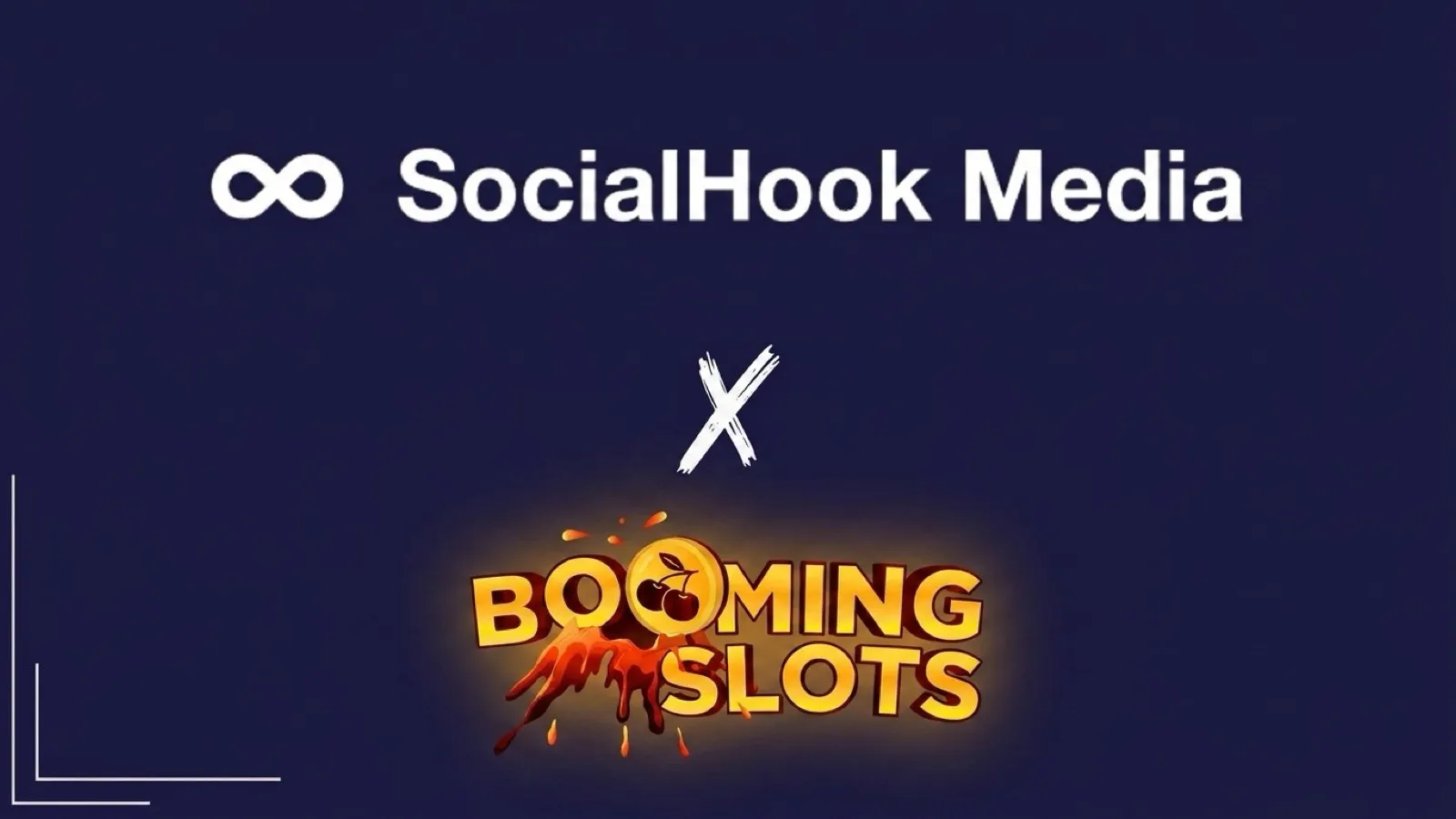 Booming Slots x SocialHook Media UK online slots Meta ads case study cover on navy